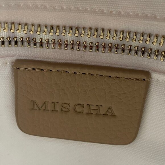 Mischa Signature Hexagon Print Zip Closure Clutch Bag White Purple Tan Sz OS - Picture 7 of 11